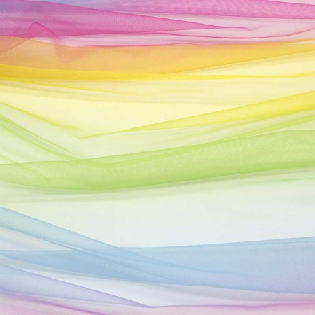 Tessuti danza e spettacolo  Tulle elastico arcobaleno sfumato