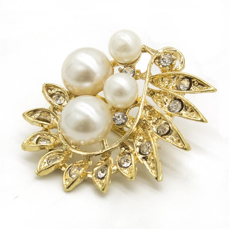 Merceria online  Spilla gioiello bigiotteria oro e perle