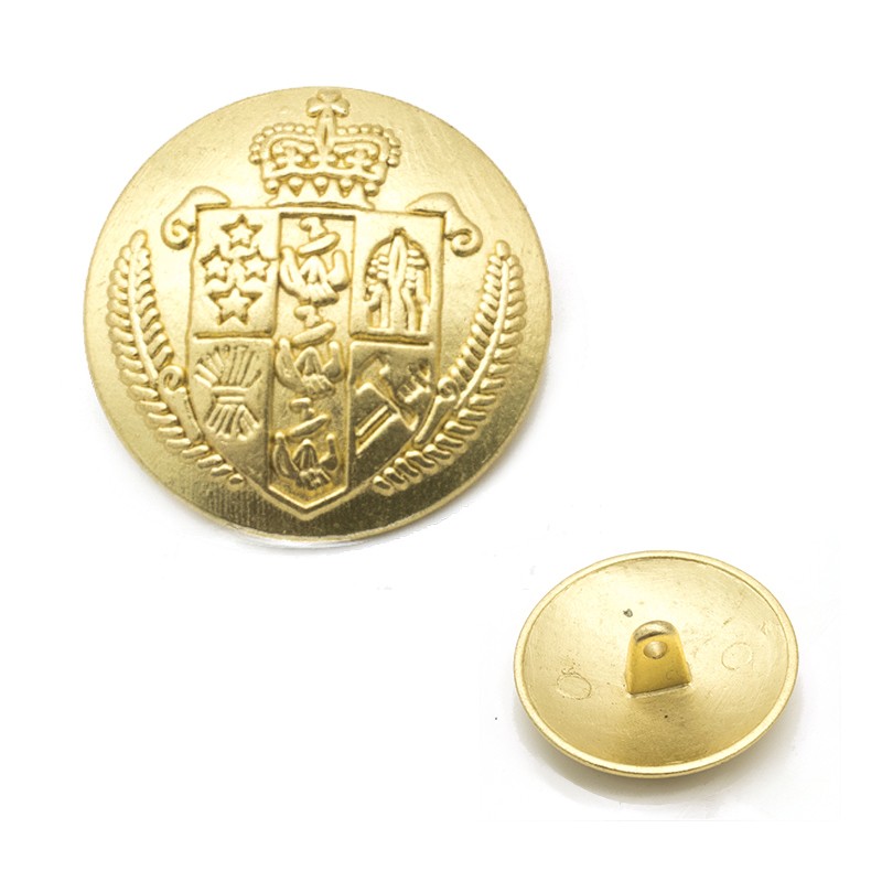 Bottoni in metallo bottoni dorati con gambo con motivo a corona