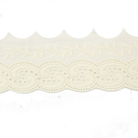 Pizzo san gallo: PIZZO MERLETTO SAN GALLO COTONE BALZA UNICA MADE IN ITALY  6cm Sweet Trims 20554